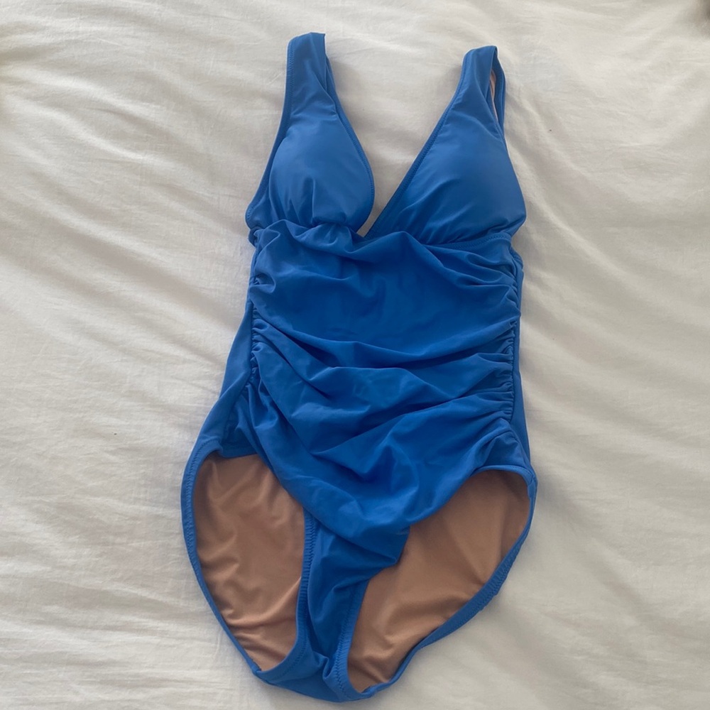 J.Crew Ruched Blue Swimsuit Size 6